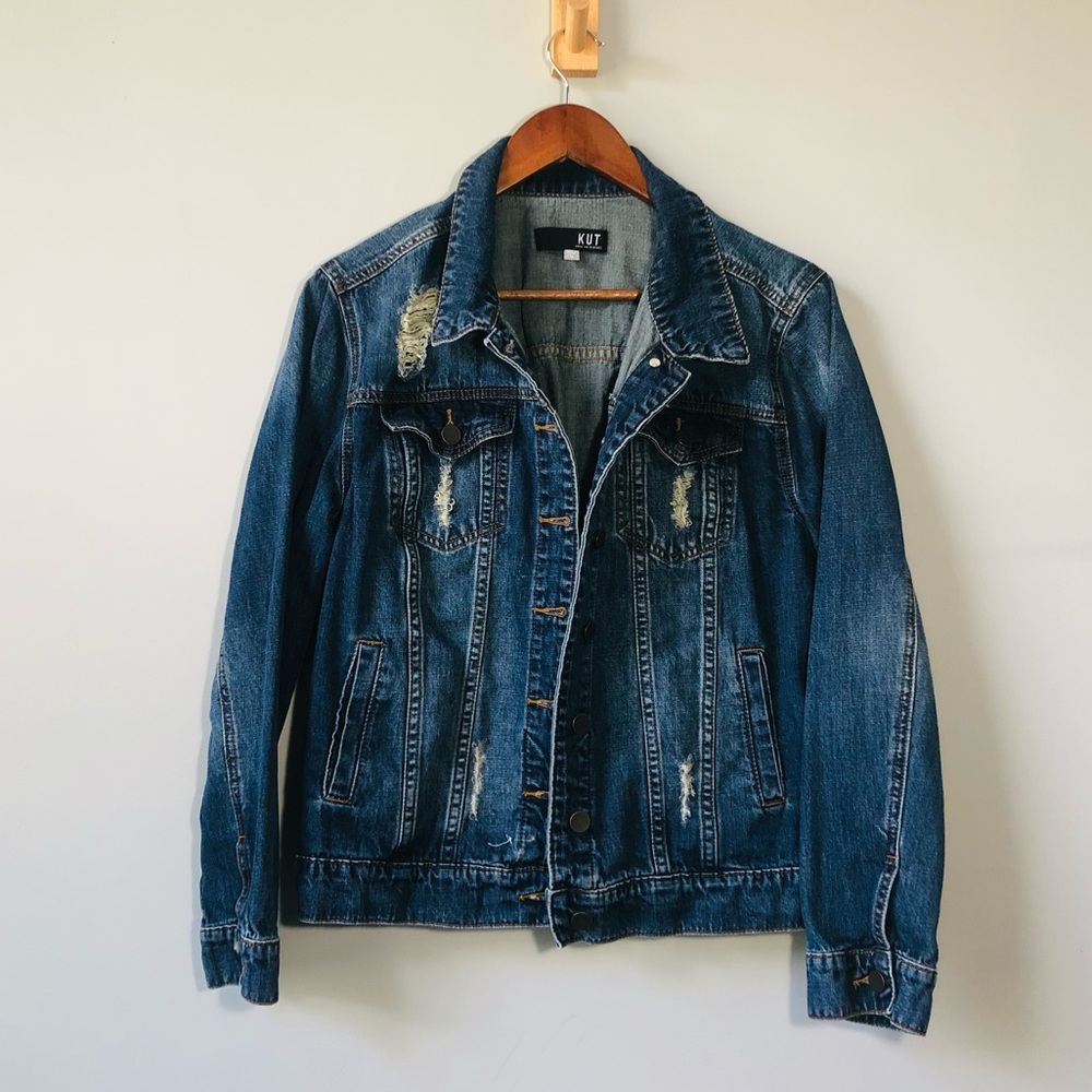 KUT from the Kloth distressed Jean jacket